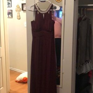 Maroon, floorlength dress